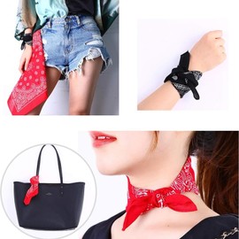 Set of 6 Bandana Set Mixed Colours, Headwear Hair Scarf Paisley Pattern, Neckerchief Head Scarf with Paisley Pattern for Everyday Outdoor Sports & Leisure (55 cm x 55 cm), multicoloured