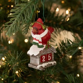 K.U.A Cardinal Calendar Xmas Ornament Holiday Decoration Tiered Tray Decor Gift Idea