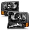 ANZO USA 111080 Crystal Headlight Set w/Corners-Black