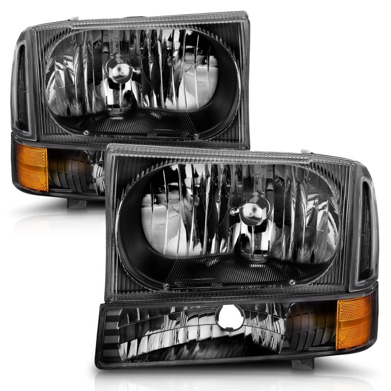 ANZO USA 111080 Crystal Headlight Set w/Corners-Black