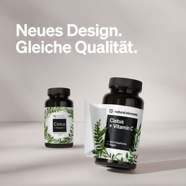 Cistus Incanus with Vitamin C - 90 Capsules - 250mg Polyphenols per Capsule (65%) - Vegan, High Dose, Highly Bioavailable - No Unnecessary Additives - Produced in Germany & Laboratory Tested