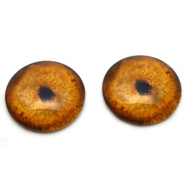 Orange Tiger Big Cat Glass Eyes Realistic Animal Pair for Art Dolls, Sculptures, Props, Masks, Fursuits, Jewelry Making, Taxidermy, and More (14mm)