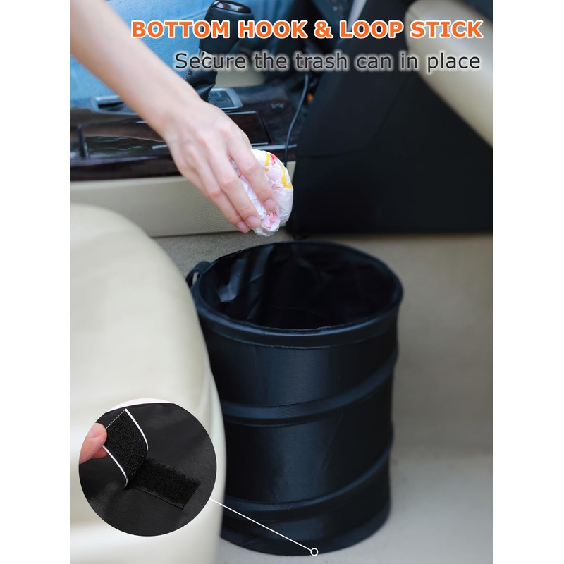 Ginsco 2 Gallons New Leakproof Car Trash Can, Compact Trash