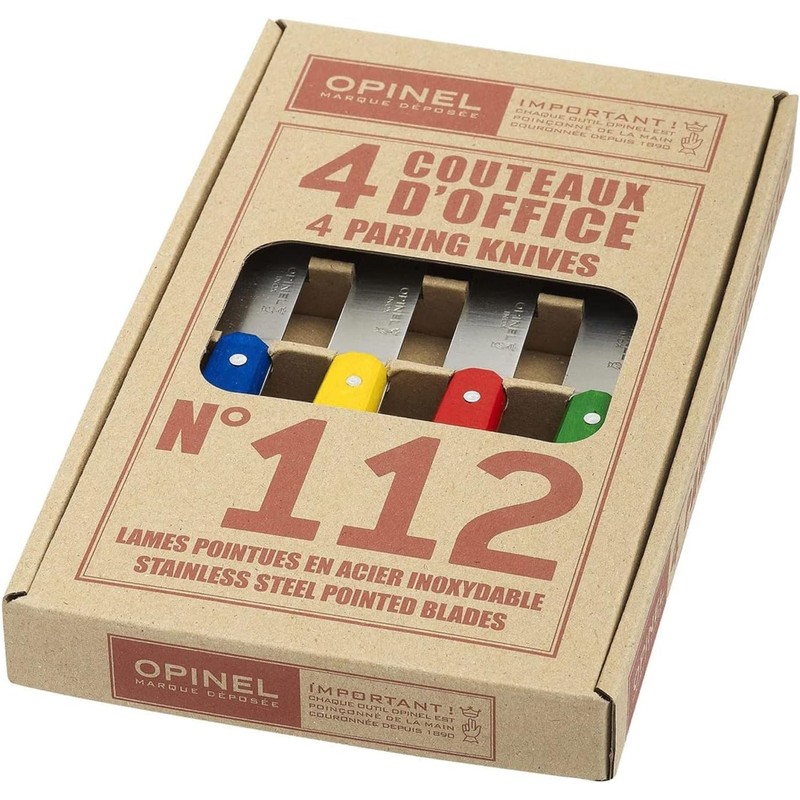 Opinel Küchenmesserset 4-teilig farbige Buchenholzgriffe 254316