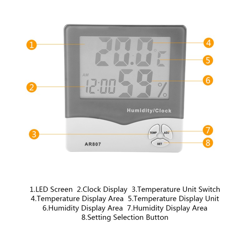SMART SENSOR AR807 Digital Temperature Humidity Hygrometer Thermometer