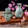 Large Sake 5-Piece Set, Durable Japanese Sake Ceramic Set Featuring