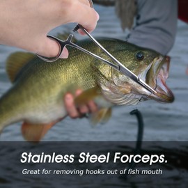 Goture HB16SB Basis Fly Fishing Accessories and Tools Kit, Fly Fishing Gear 5 in 1 Combo: Fly Fishing Forceps, Fly Fishing Nipper, Line Leader Straightener, Zinger Retractor, Two-Sided Fly Box