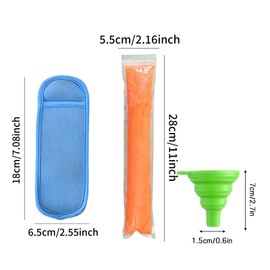 Pack of 150 Ice Moulds, 6 Pieces Neoprene Ice Holders for Homemade Water Ice Cream, Reusable DIY Ice Lolly Sticks for Yogurt, Juice & Smoothies, Stick Water Ice Cream Bag, BPA-Free, with Funnel