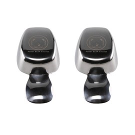 Honey Bear Kitchen 1/4 Cup 60 ml Leave-in Canister Scoops, Polished Stainless Steel (Set of 2)