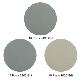 uxcell 5-Inch Hook and Loop Sanding Disc Wet/Dry Silicon Carbide 1500/2000/2500 Grit Assorted 30 Pcs