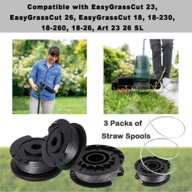 F016800569 Strimmer Spool Line Compatible with Bosch EasyGrasscut 23, EASYGRASSCUT 26, 18, 18-230, 18-260, 18-26 Grass Trimmer By Poweka（Pack of 3）
