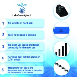 Lakedew Soil Sampler Drill Set No Sweat No Clean up