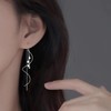 MYHAO 925 Sterling Silver Curve Chain Dangle Earrings Drops for