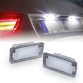 POPMOTORZ LED License Plate Light for E82/E88/E90, License Plate Light 18 LED 2835 SMD with CAN-Bus, Xenon White Car Number Plate Light for E91/E92/E93/E39/E60/E61/F07/F10/F11/F18