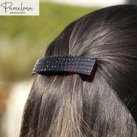 Parcelona French CROCO - Cáscara de tortuga para el pelo, color negro, Carey, 8 cm
