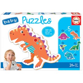 Educa - Dinosaur, Baby Puzzle Set with 5 Puzzles for Children from 24 Months (18873)
