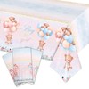 3 Pack Teddy Bear Baby Shower Tablecloths, Plastic Gender Reveal