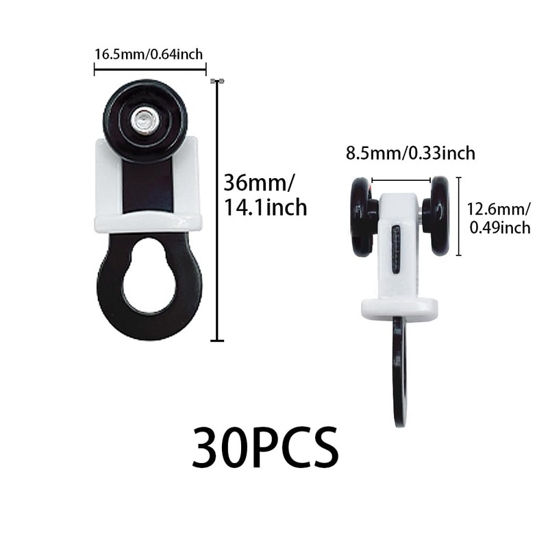 XINGSUI 30 Pieces Metal Curtain Track Roller with Two Wheels