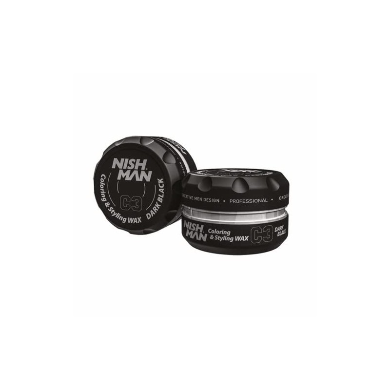 NISHMAN C3 Colouring Colour Hair Styling Wax - Dark Black