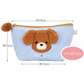 Skater (Skater) Flat Pouch for Outings Accessory Holder with Gusset Pompon's Dog ZFP1-A