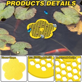 4Pcs Floating Bee Feeder 8.66in Flower Watering Station, Butterfly Waterer EVA Material for Outdoor Garden Bee Feeding Décor Thirsty Pollinators Flower Shape