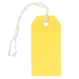 JAM PAPER Gift Tags with String - Small - 3 1/4 x 1 5/8 - Yellow - 100/pack