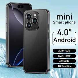 4G Mini Smartphone with 4.0 inch HD Screen for Kids, 2GB RAM and 16GB ROM, Android 10.0 OS, Dual SIM Dual Camera,WIFI/Bluetooth/Face Unlock (XS16-Black)