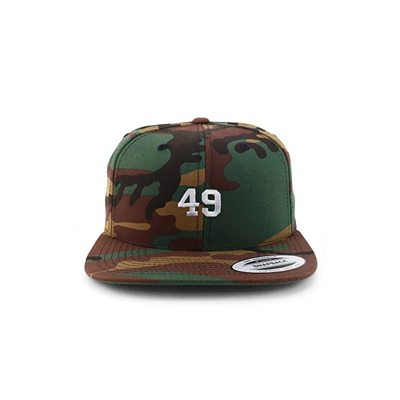 Trendy Apparel Shop Small Number 49 Embroidered Flatbill Snapback -