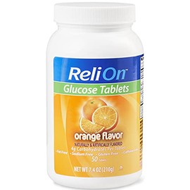Relion Glucose Tablets - Orange Flavor - 50 Counts