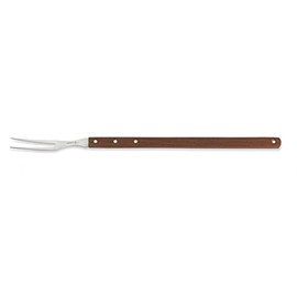 Mundial 22-Inch Broiler Fork, Wood, Brown