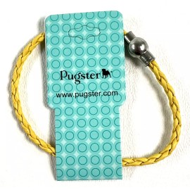 PUGSTER Womens Yellow Simple Braided Leather Charm Weaved Bracelet Wrist Gift