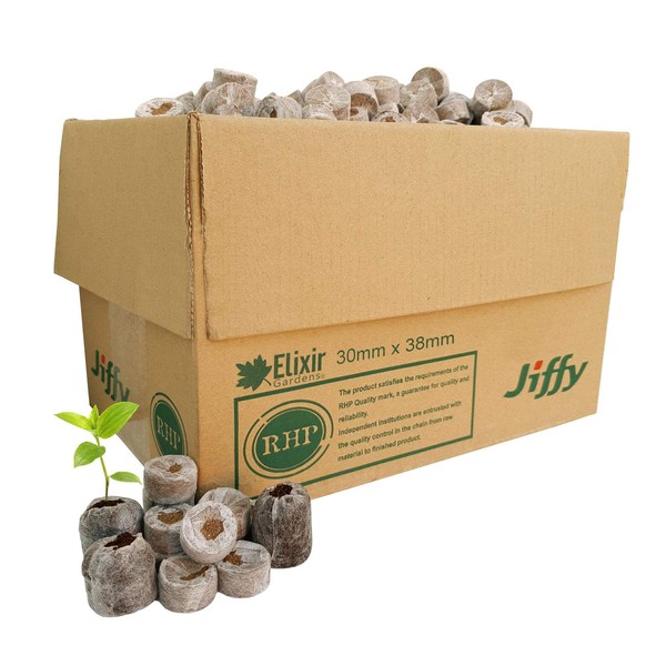 Elixir Gardens Jiffy Coir Propagation Pellets Peat Free Eco Friendly Compost Various Sizes 30,35,45mm / Various Qtys 10-2000 | 30mm x10