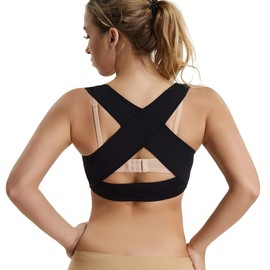 Joyshaper X - brasier de correas para mujer con tirantes en el pecho, Negro, XL