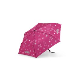 ergobag Children's Umbrella for School Bag, Ultralight and Small with Bag, Reflective Windproof, Star Magic Bear - Pink