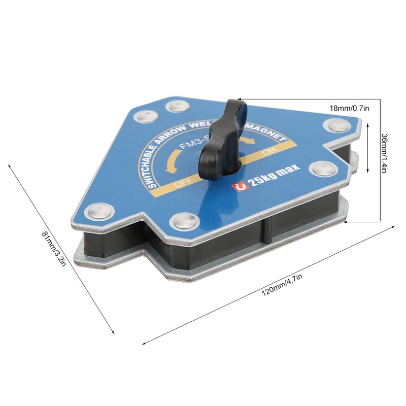 Magnetic Welding Locator Switchable Arrow Auxiliary Weld Fixture Suction 15‑25kg