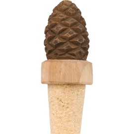 Wildlife Garden WG4995 Bottle Stopper Pine Cones - Decorative Hand Carved Bottle Stopper