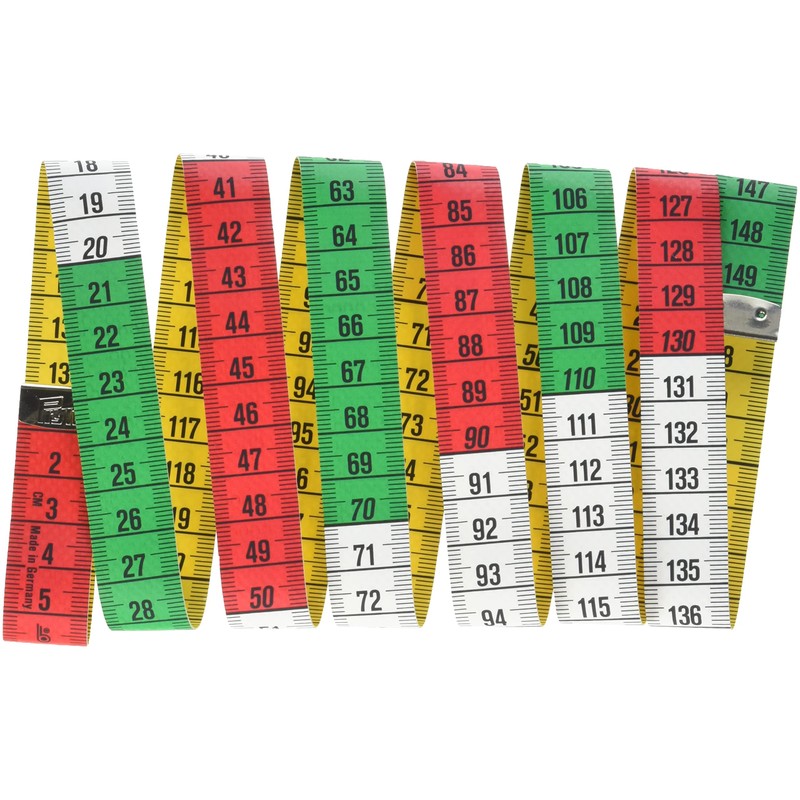 Prym Maßband Color 150 cm/cm, Poly-Fiber-Gewebe, gelb, farbige Dezimeter-Zonen