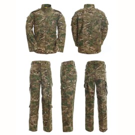 LANBAOSI Men's Tactical Jacket and Pants Military Hunting ACU Uniform 2PC Apparel Suit