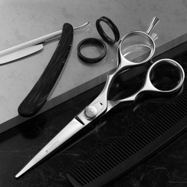Suvorna Razceo e200 6.5" Japanese Stainless Steel, Professional Barber Sharp Razor Edge Hair Cutting Shears Hairdressing Scissors with Fine Adjustment Screw Perfect for Men, Women, Salon & Home Use.