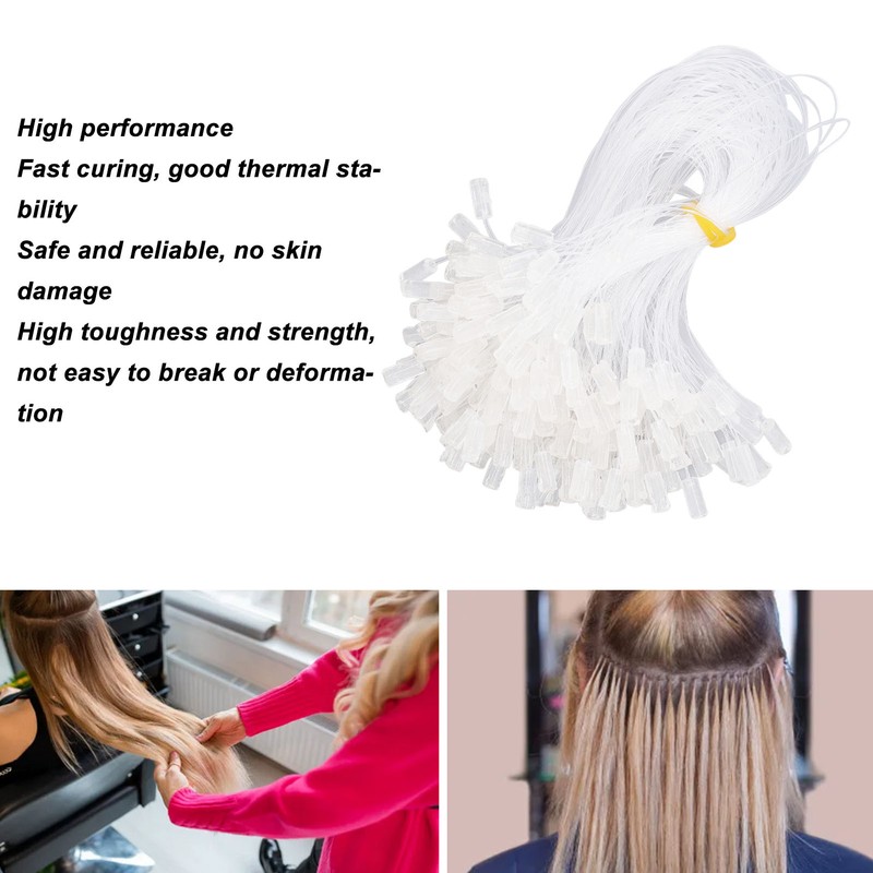 200pcs Invisible Fishing Line Elastic Wire for Hair Extensions Transparent