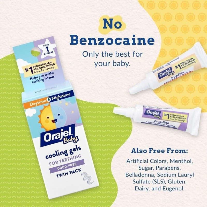 Orajel Baby Day & Night Cooling Teething Gels, Drug-Free, #1