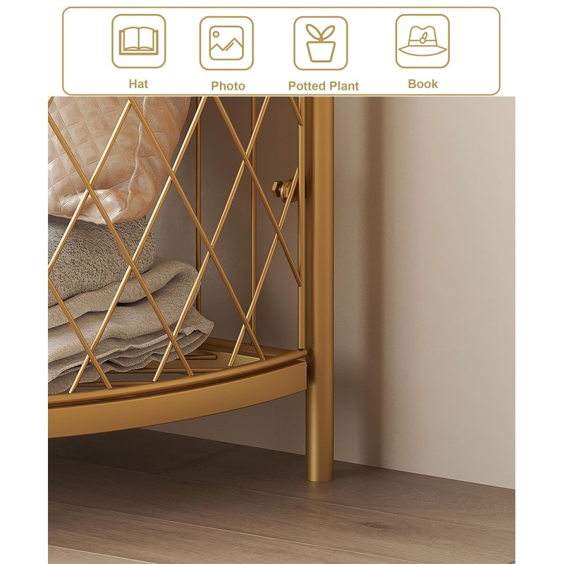 HKaikzo Corner Coat Rack, Gold Clothes Rack with 6 Metal