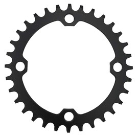 Round Oval 104BCD 32T 34T 36T 38T Narrow Wide Chainring Single Chainring for 6/7/8/9/10/11/12-Speed (Round Black, 38T)