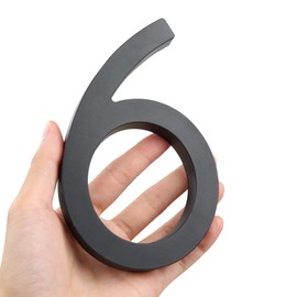 HASWARE 6 Inch Stylish ABS House Numbers - Black Sleek Design - Durable and Easy to Install (Black, 6)