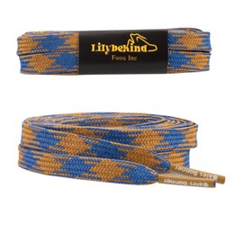 Lilybekind 5/16" Classic Multicolor Shoe Laces 51" Colorful Flat Shoelaces Checkered Replacement Shoestrings for Athletic Shoes Sneakers (Navy blue brown)