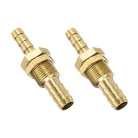 sourcing map 2 Pcs Brass Hose Barb Fitting Straight Connector Coupler, 5/16" x 1/4" ID Brass Fitting Air Hose Fittings for Connecting Water Fuel Air, Oil Hoses