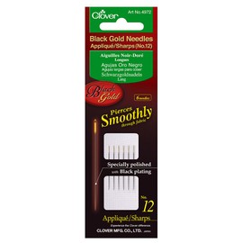 Clover Agujas, Apliques/Punzantes No.12, Negro/Oro