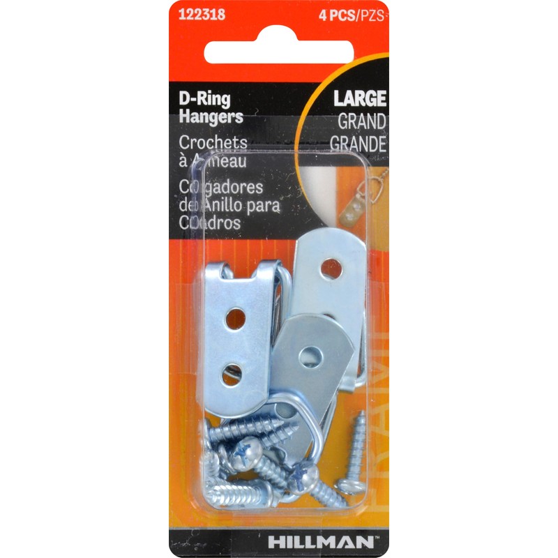 The Hillman Group 122318 D-Ring Hangers, Large
