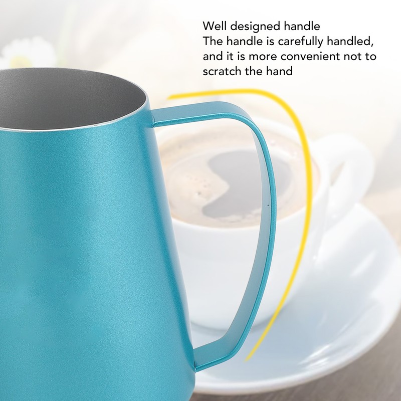 Milk Frother Cup Professional Stylish Exquisite Slanted Mouth Stainless Steel