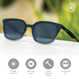 Knockaround Cloud Catchers Polarized Sunglasses for Men and Women - Impact Resistant Lenses with Full UV400 Protection, Obsidian